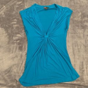 Forever 21 teal ruched neck top